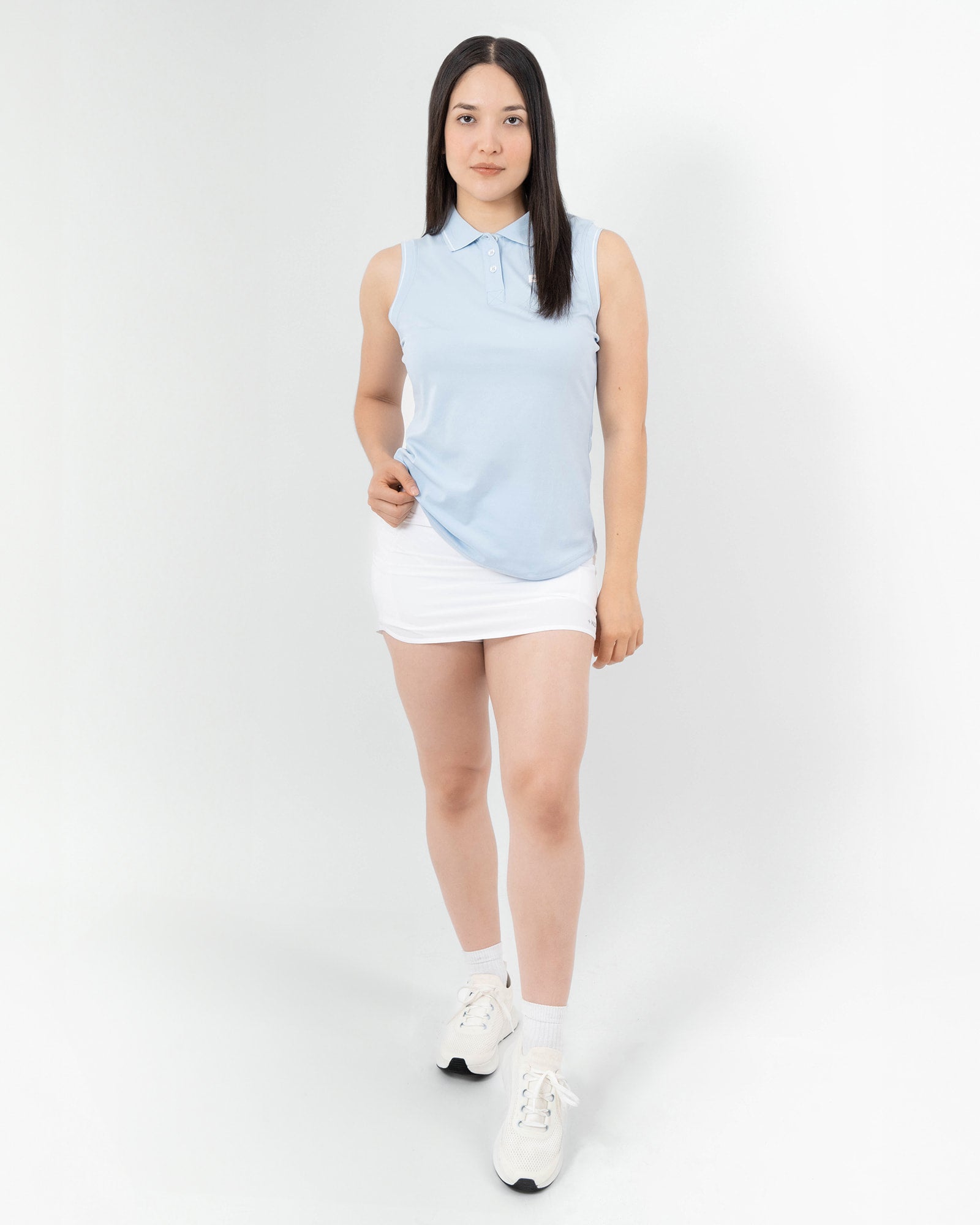 MAJA® Nube Sleeveless Polo, Sky Blue, side view, Slim fit, Polyester, versatile use