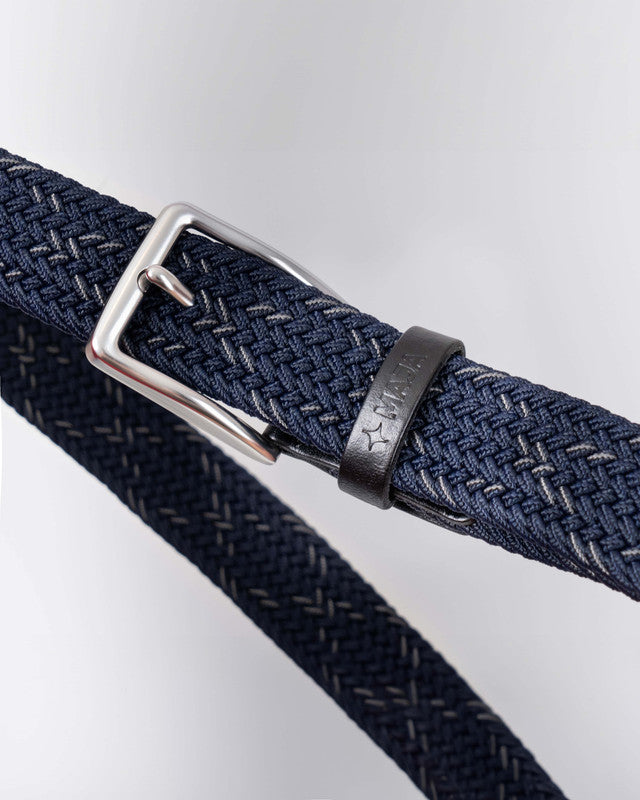 MAJA® Woven Belt, Blue and Black, back view, versatile use
