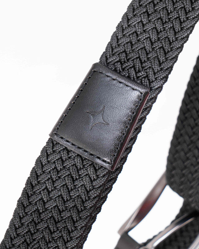 MAJA® Woven Belt, Black, side view, versatile use