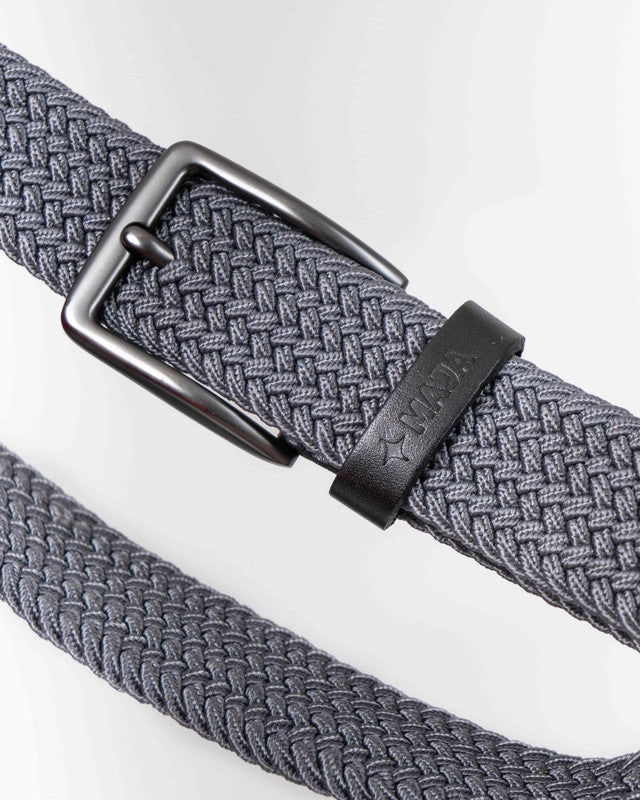MAJA® Woven Belt, Gray and Black, back view, versatile use