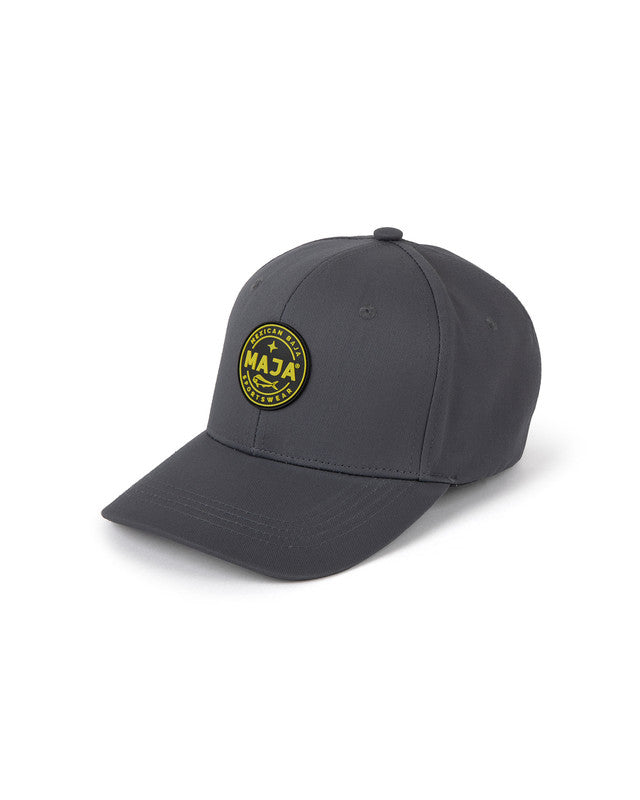 MAJA® Emblem Snapback Cap, Dark Gray, back view, Cotton, sun protection and casual style