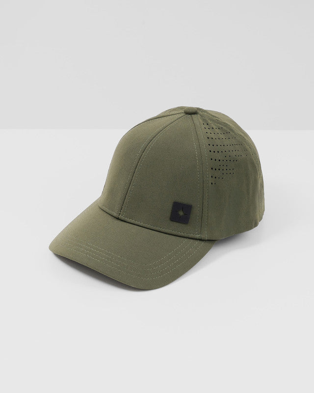 MAJA® Outdoor Snapback Cap, Verde oscuro, front view, Nylon, sun protection and casual style