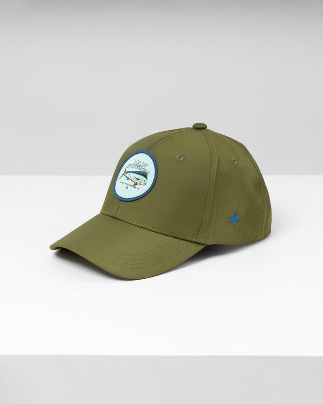 MAJA® Golden Emblem Snapback Cap, Green, front view, Nylon, sun protection and casual style