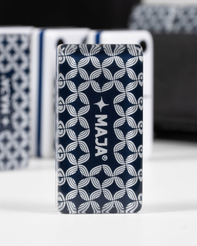 Official MAJA® Domino Set, Blue, back view, versatile use