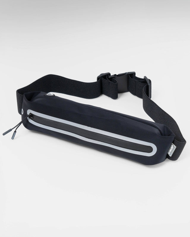 MAJA® Active Belt Bag, Black, front view, Polyamide, with 4-way stretch fabric, ideal to carry your essentials