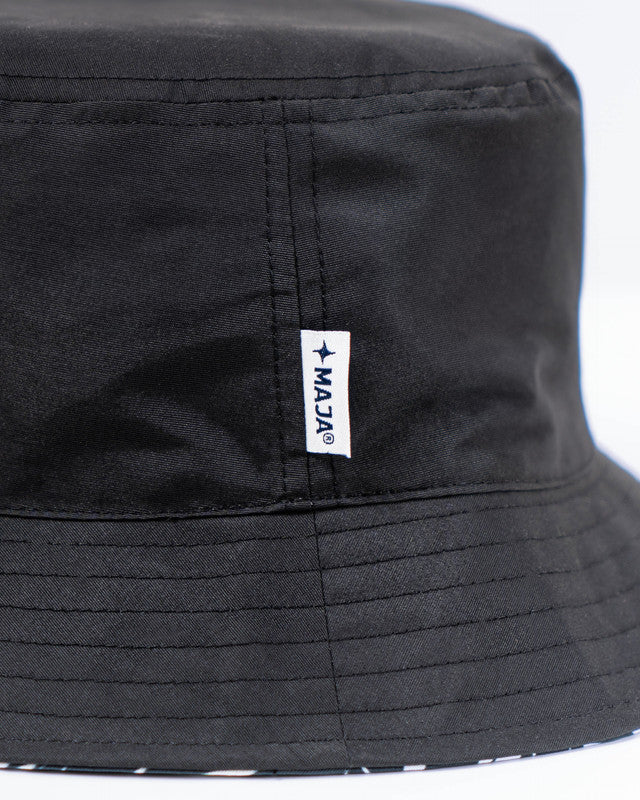 MAJA® Rocamar Pattern Bucket Hat, Patrón rocamar blanco, back view, Polyester, sun protection and casual style