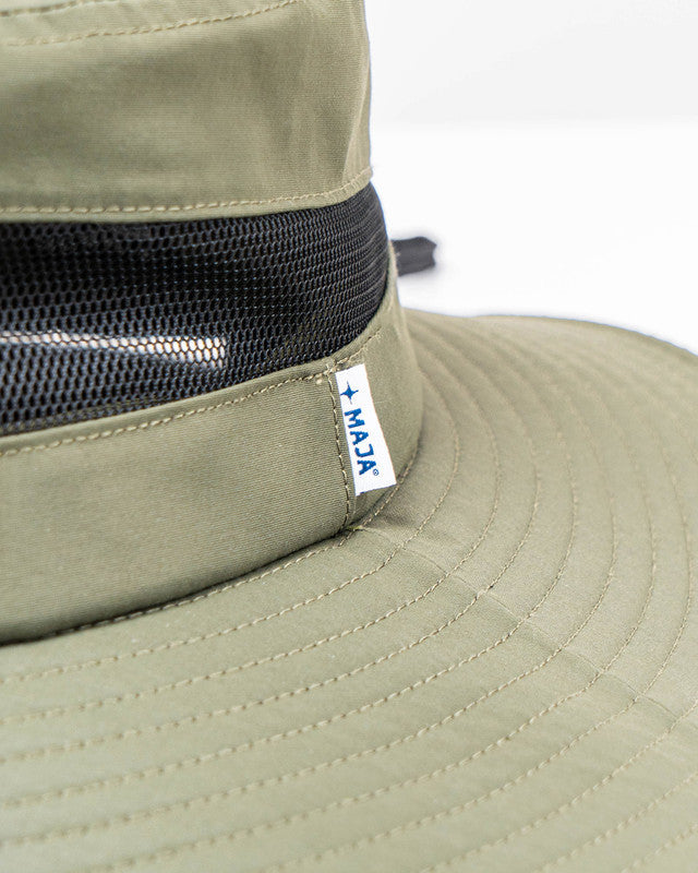 MAJA® Safari Hat, Green, side view, Nylon, sun protection and casual style