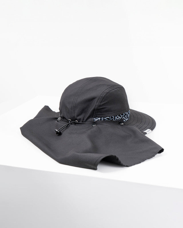 MAJA® Detachable Fisherman Hat, Black, back view, Polyester, sun protection and casual style