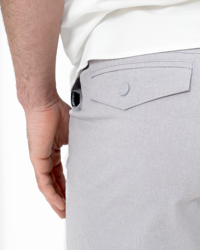 MAJA® Origen Shorts, Gray, side view, Regular fit, Polyester, with water-repellent, comfortable for training