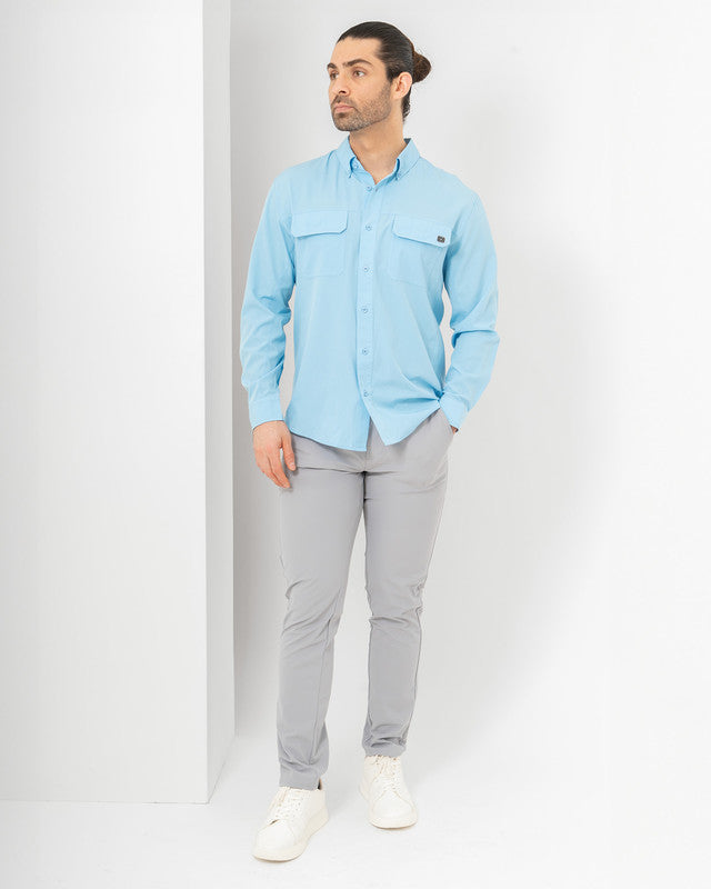 Pescadero Shirt, Sky Blue, detail, Relaxed fit, Polyester, with 4-way stretch fabric, ideal for office