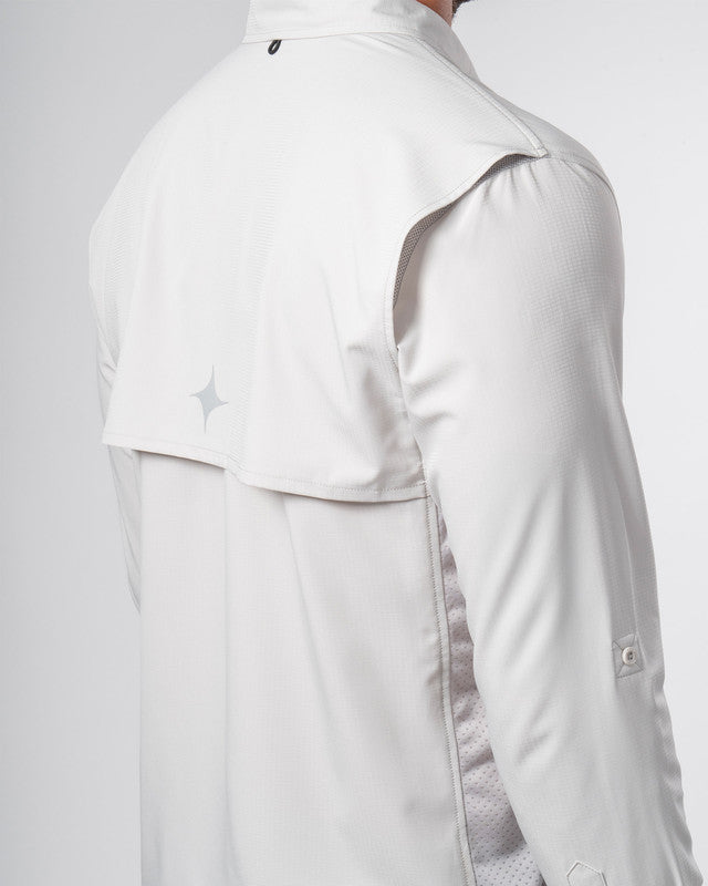 MAJA® Outdoor Signature Shirt, Light Gray, detail, Relaxed fit, Polyester, with ripstop, ideal for office