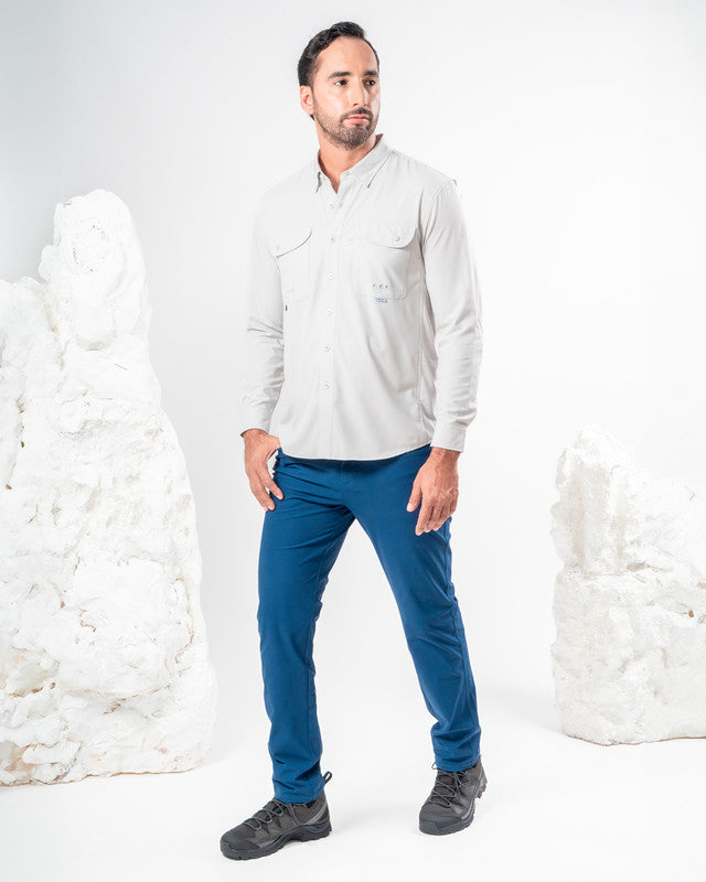 MAJA® Outdoor Signature Shirt, Light Gray, Relaxed fit, Polyester, with ripstop, ideal for office