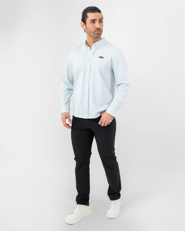 MAJA® Oxford Shirt, Blanco cuadros, detail, Slim fit, Polyester, with 4-way stretch fabric, ideal for office