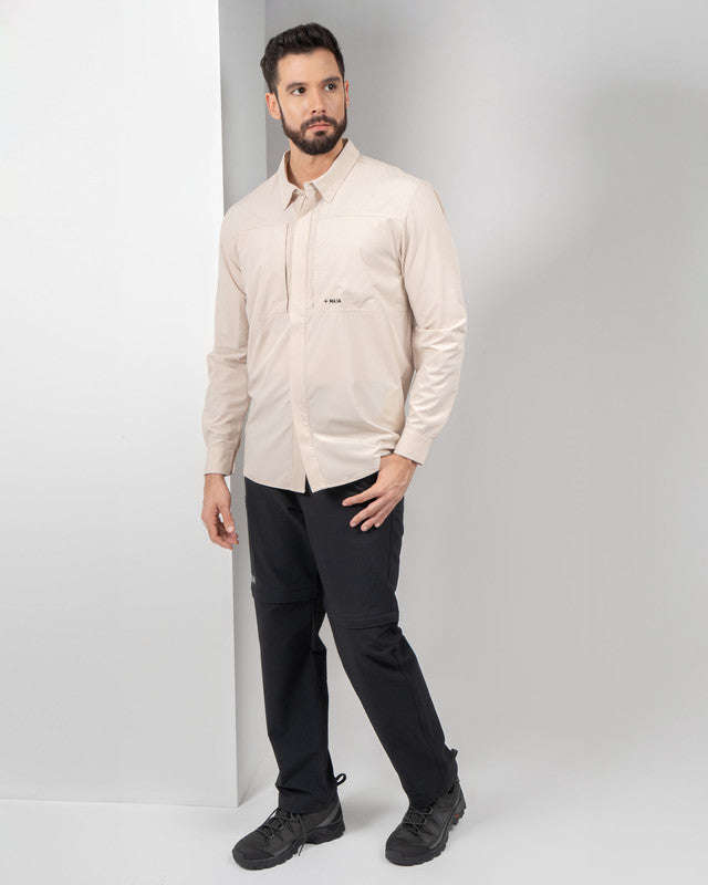 Pacífica Shirt, Khaki, detail, Relaxed fit, Polyester, with 4-way stretch fabric, ideal for office