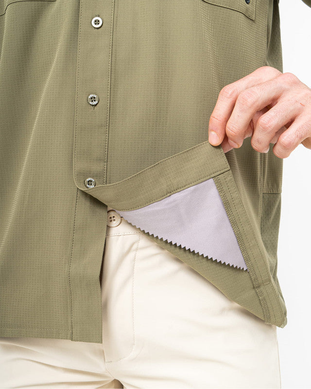 MAJA® Outdoor Team Shirt, Olive green, detail, Relaxed fit, Polyester, with ripstop, ideal for office