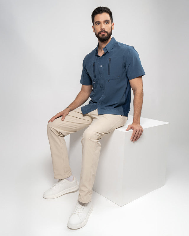 Bahía Outdoor Shirt, Navy Blue, detail, Relaxed fit, Polyester, ideal for office