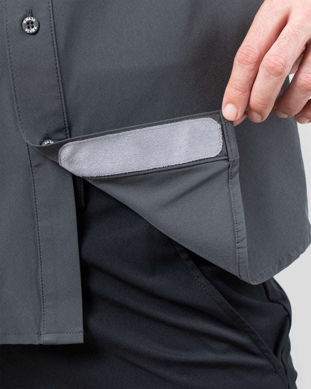 Bahía Outdoor Shirt, Gris ceniza, side view, Relaxed fit, Polyester, ideal for office