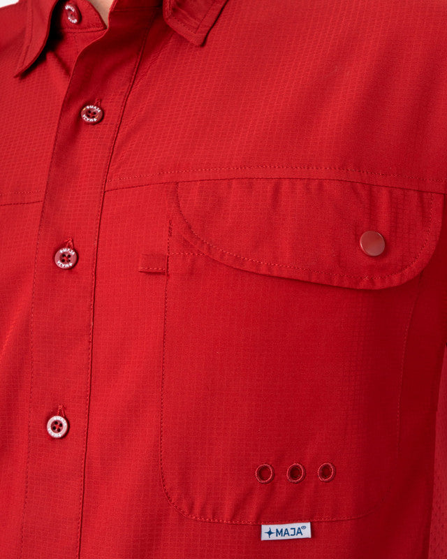 MAJA® Outdoor Signature Shirt, Tinto, side view, Relaxed fit, Polyester, with ripstop, ideal for office