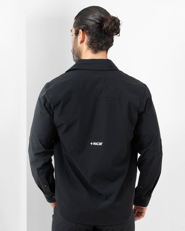 Tropa Overshirt, Black, side view, Regular fit, Polyamide, with water-repellent, ideal for office