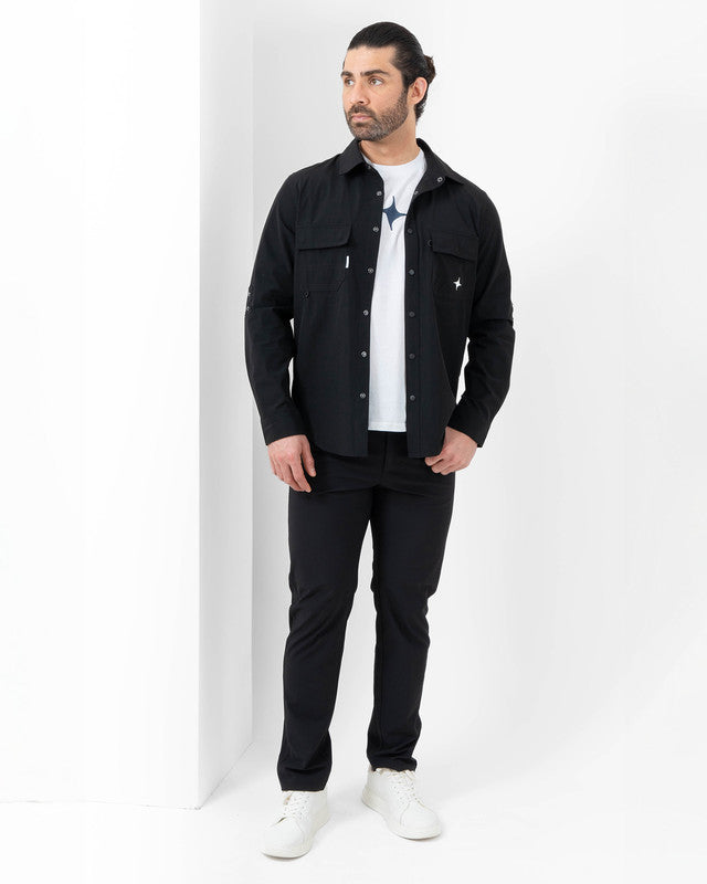 Tropa Overshirt, Black, detail, Regular fit, Polyamide, with water-repellent, ideal for office