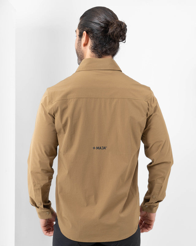 Tropa Overshirt, Khaki, side view, Regular fit, Polyamide, with water-repellent, ideal for office