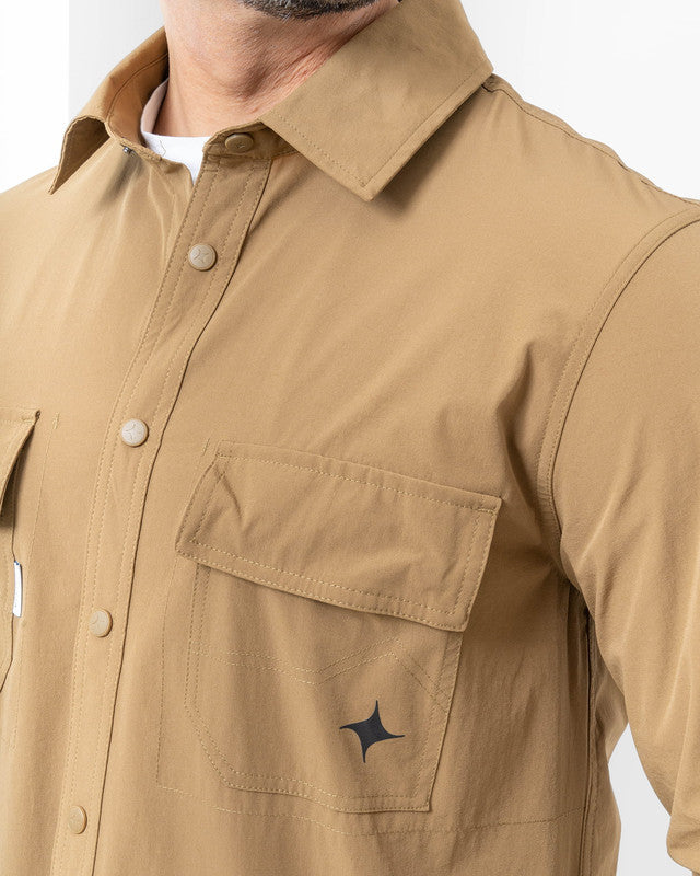 Tropa Overshirt, Khaki, detail, Regular fit, Polyamide, with water-repellent, ideal for office