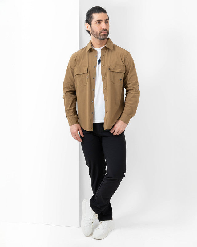 Tropa Overshirt, Khaki, detail, Regular fit, Polyamide, with water-repellent, ideal for office