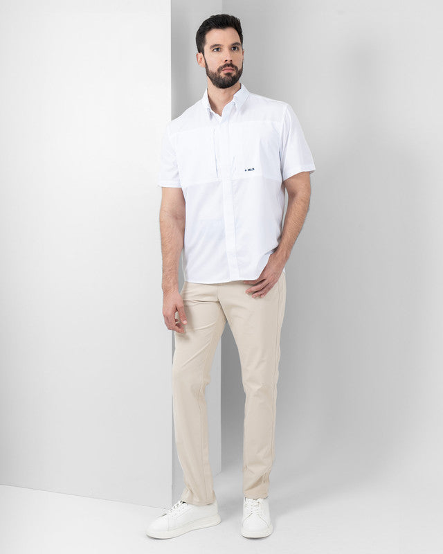 Pacífica Shirt, White, detail, Relaxed fit, Polyester, with ripstop, ideal for office