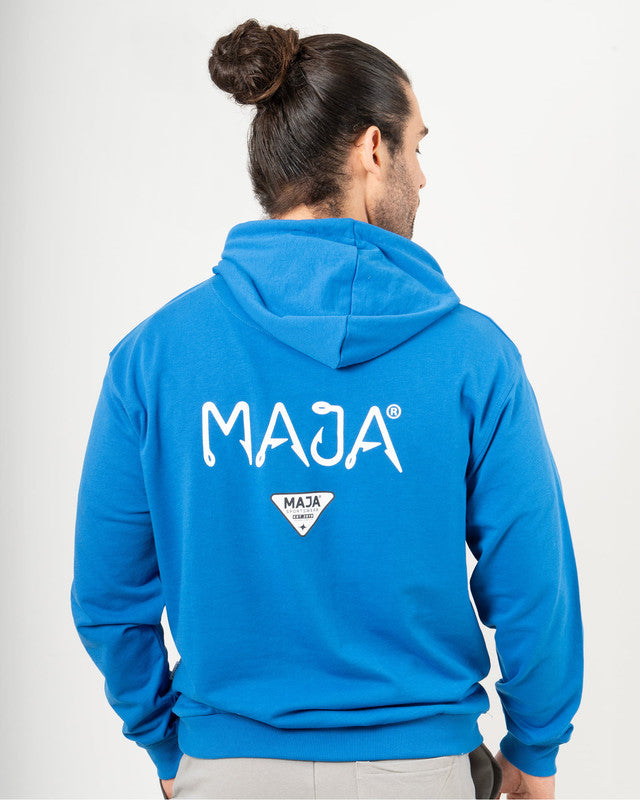 MAJA® Hook Hoodie, Royal Blue, back view, Relaxed fit, Polyester, great for cold weather