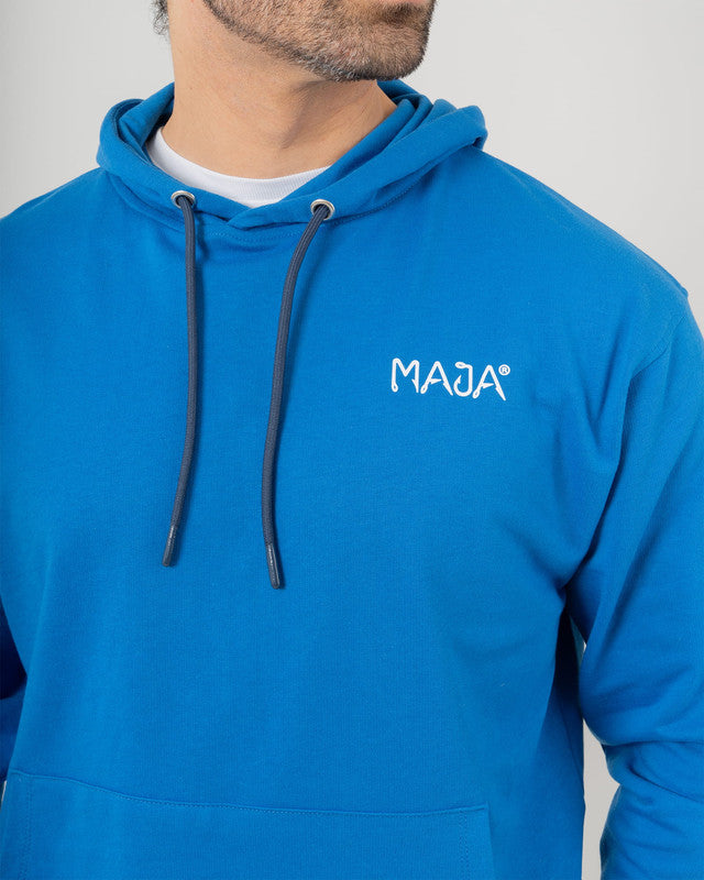 MAJA® Hook Hoodie, Royal Blue, side view, Relaxed fit, Polyester, great for cold weather