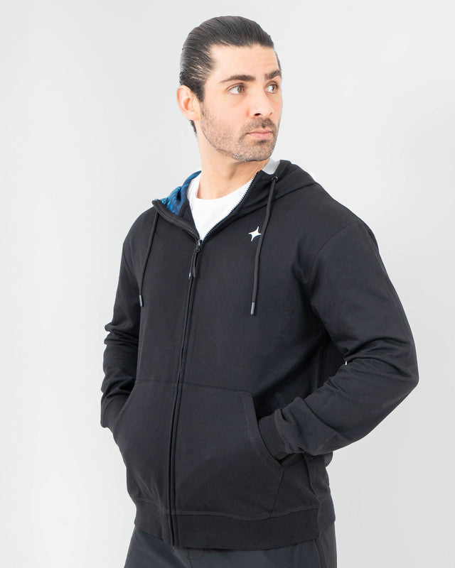MAJA® Boreal Hoodie, Black, front view, Slim fit, Polyester, with breathable, great for cold weather