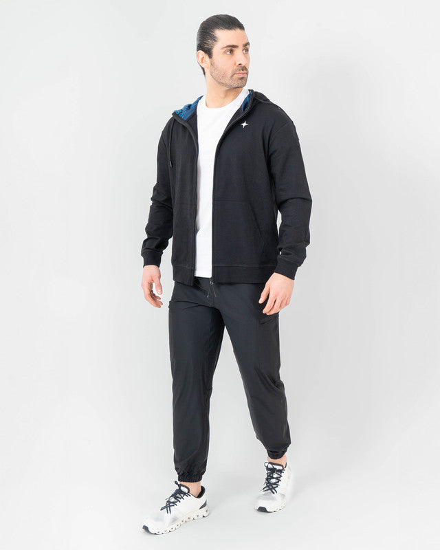 MAJA® Boreal Hoodie, Black, side view, Slim fit, Polyester, with breathable, great for cold weather