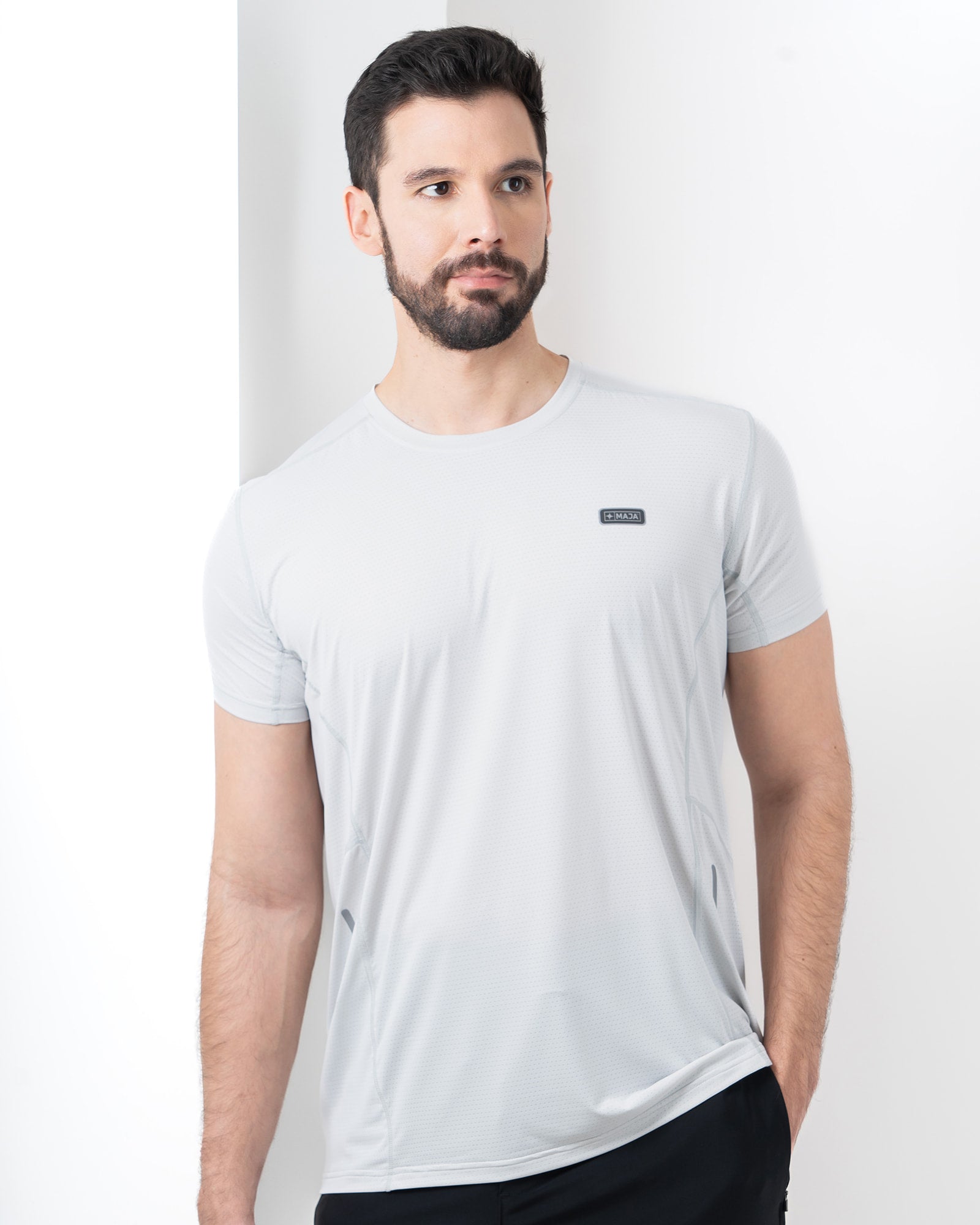 MAJA® Active Tee, Gray, front view, Relaxed fit, Polyamide, versatile use