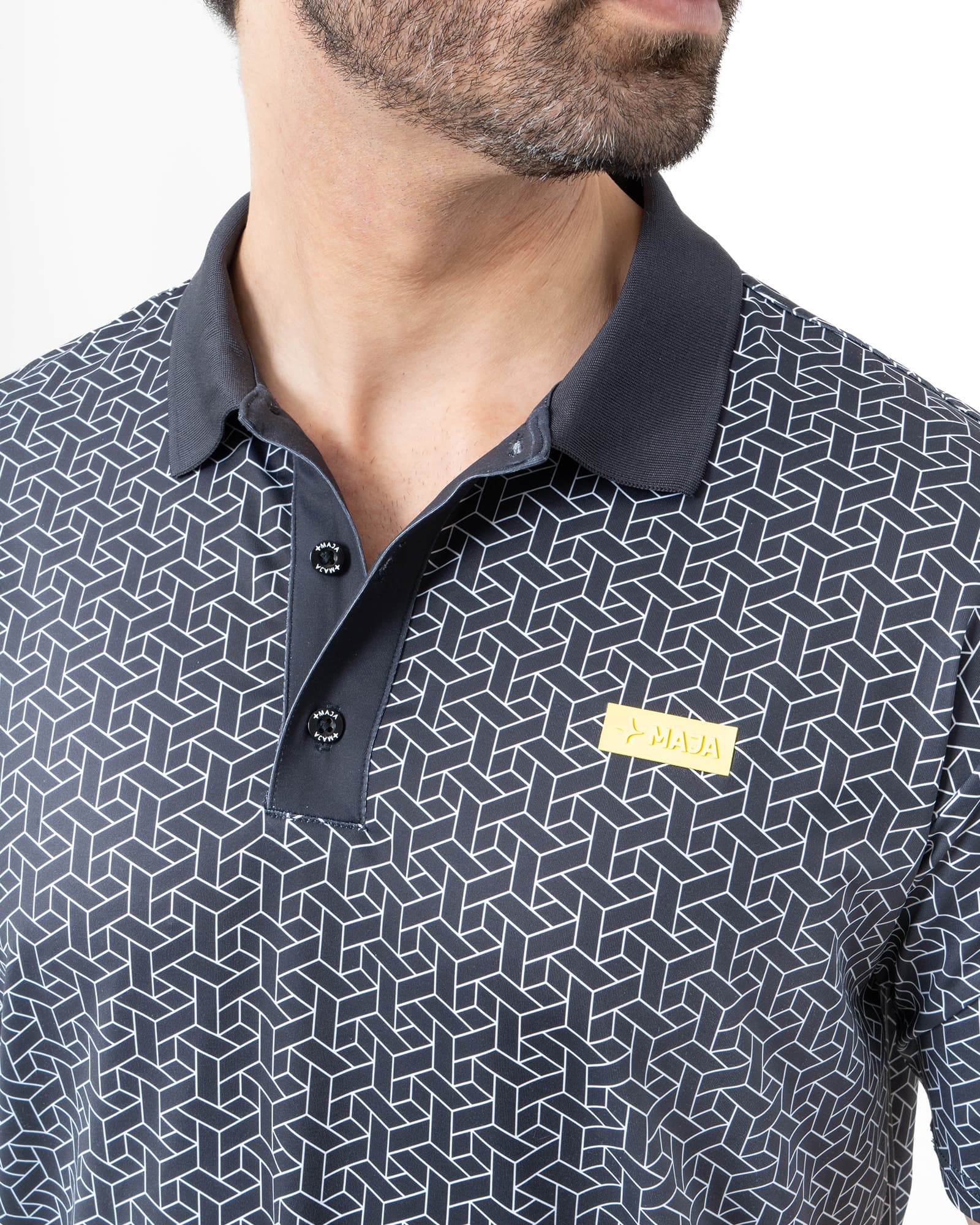 MAJA® Polo, Artesanía negro, side view, Regular fit, Polyester, with UPF 50, versatile use