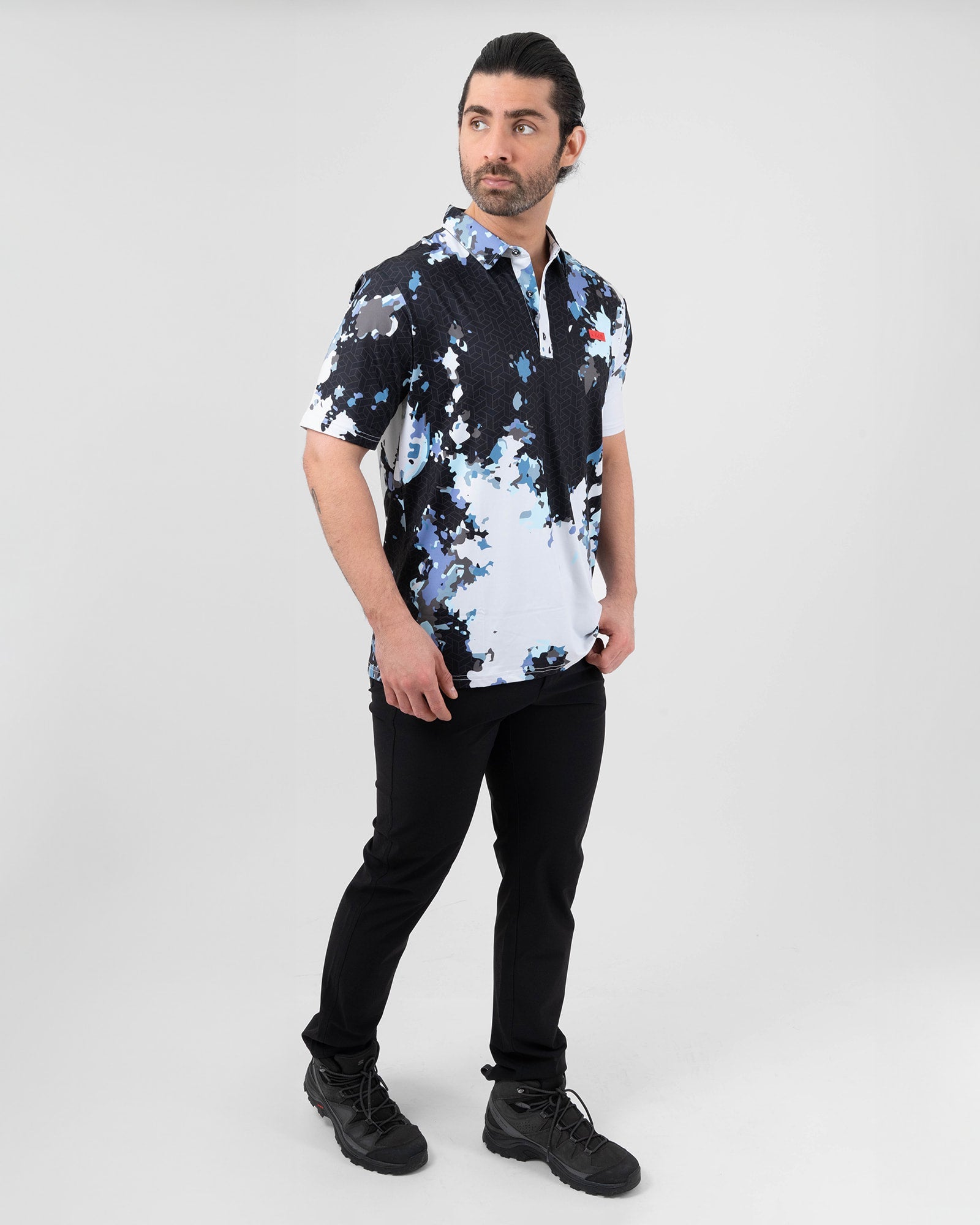 MAJA® Polo, Patrón tundra, detail, Regular fit, Polyester, with UPF 50, versatile use