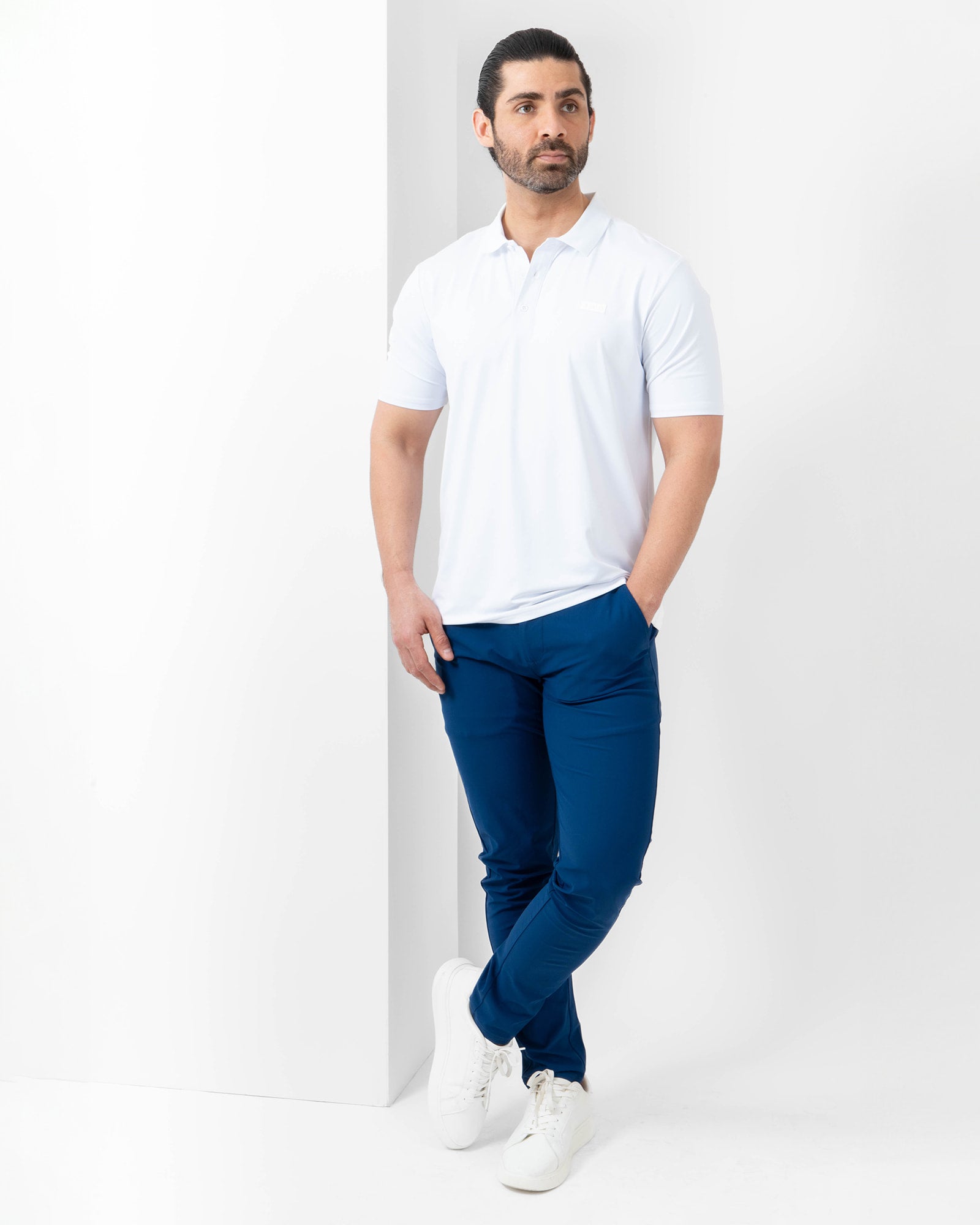 MAJA® Polo, White, detail, Regular fit, Polyester, with UPF 50, versatile use