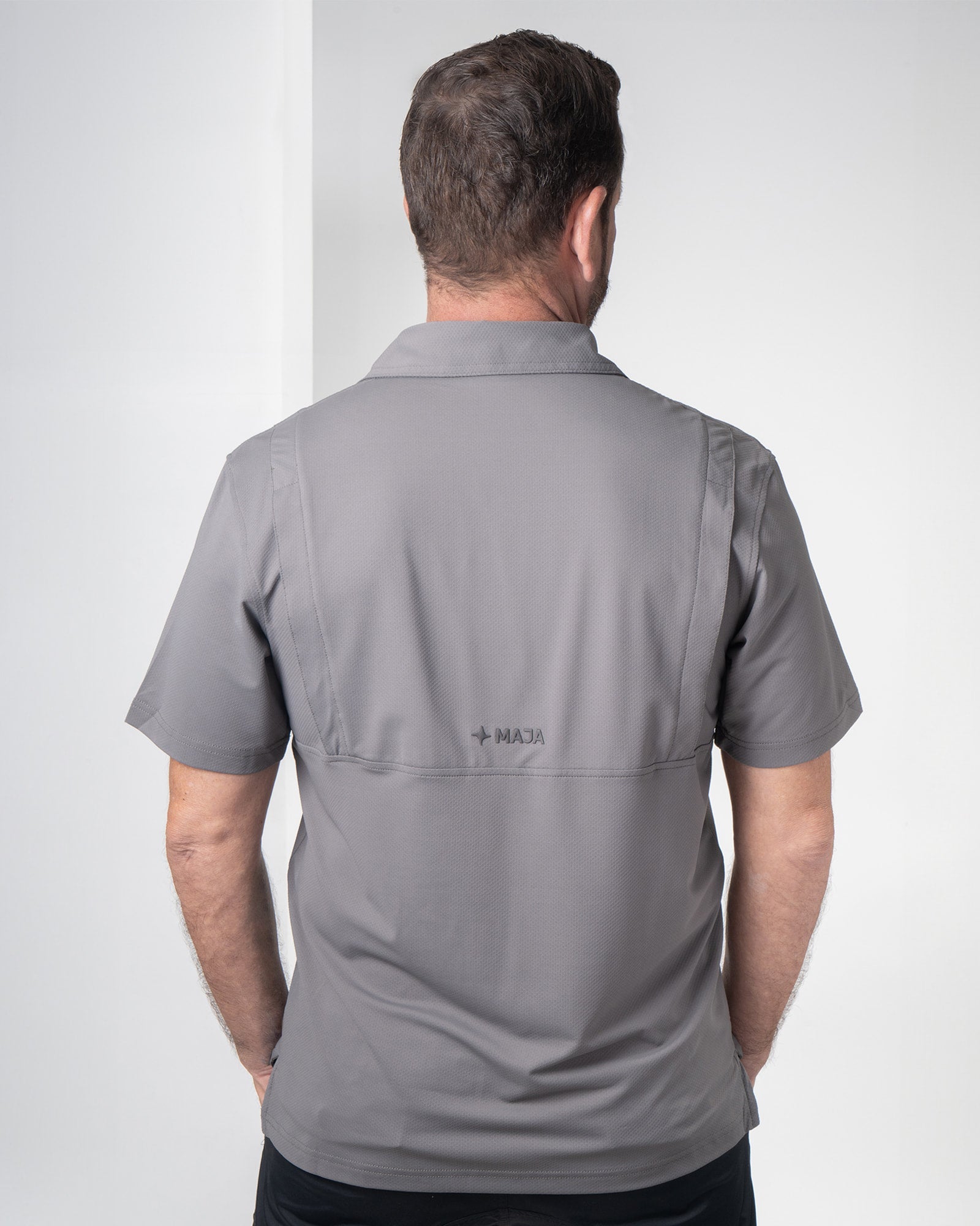 Naval Polo, Army Green, back view, Regular fit, Polyester, with 4-way stretch fabric, versatile use