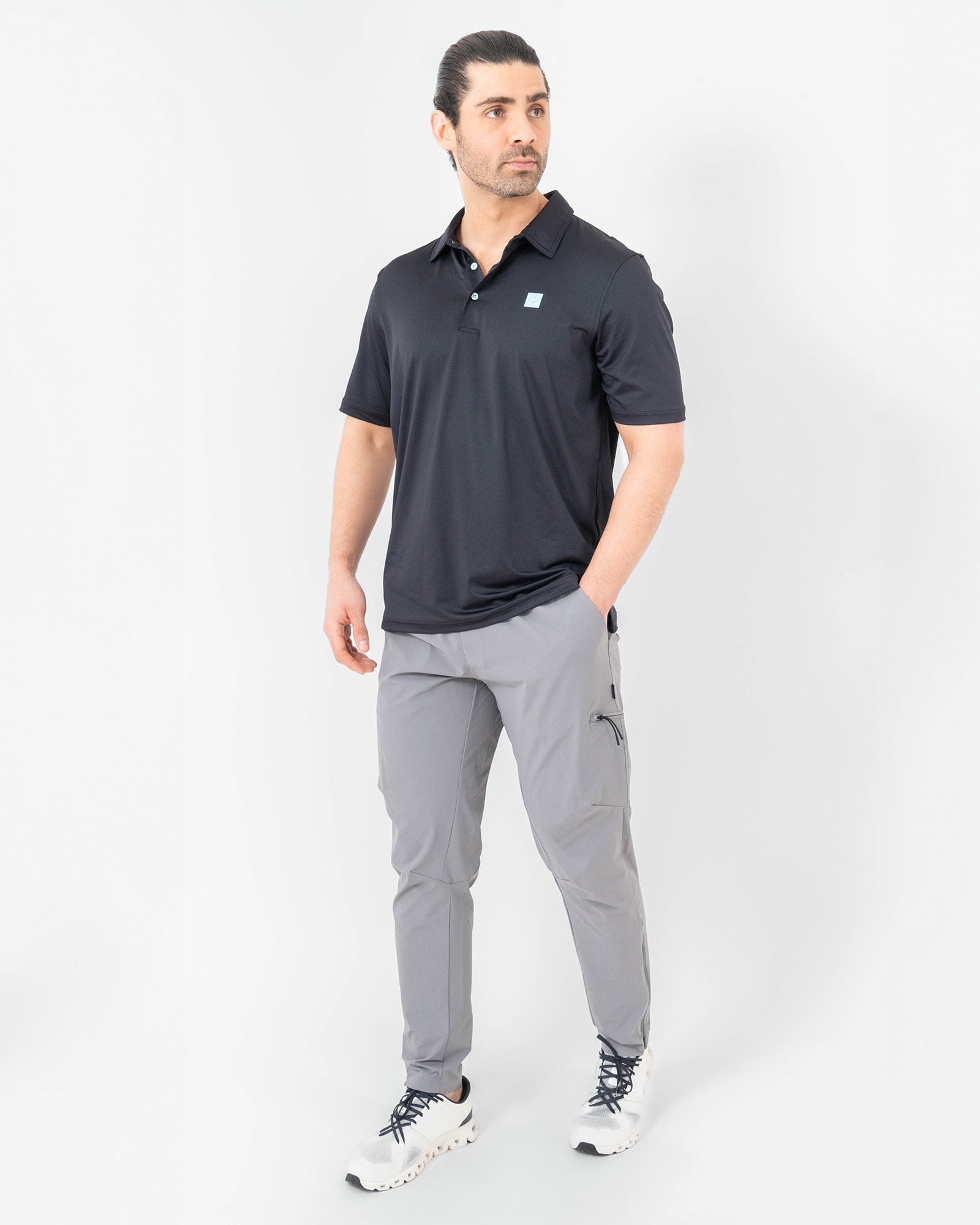 Naval Polo, Black, detail, Regular fit, Polyester, with 4-way stretch fabric, versatile use