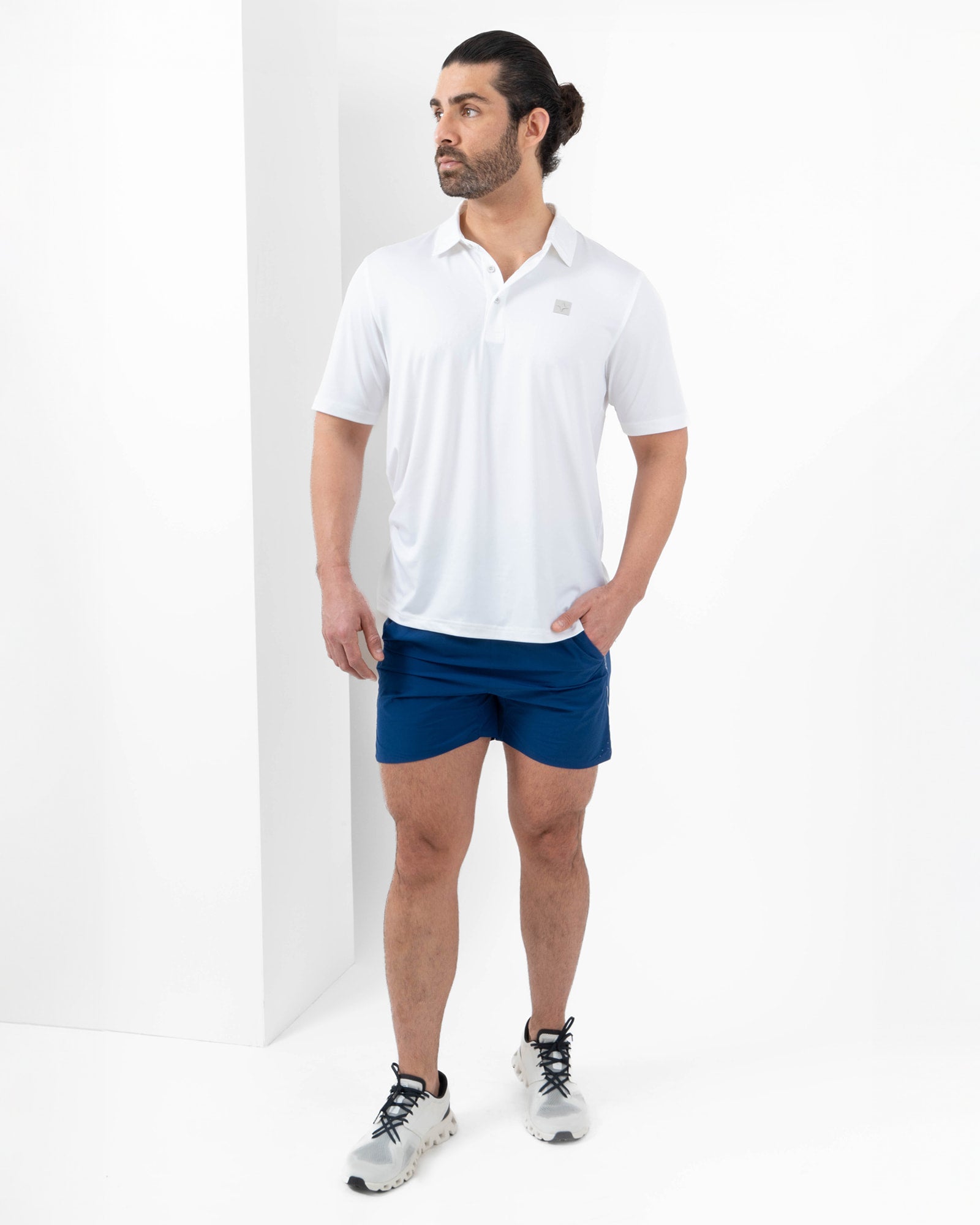 Naval Polo, White, detail, Regular fit, Polyester, with 4-way stretch fabric, versatile use