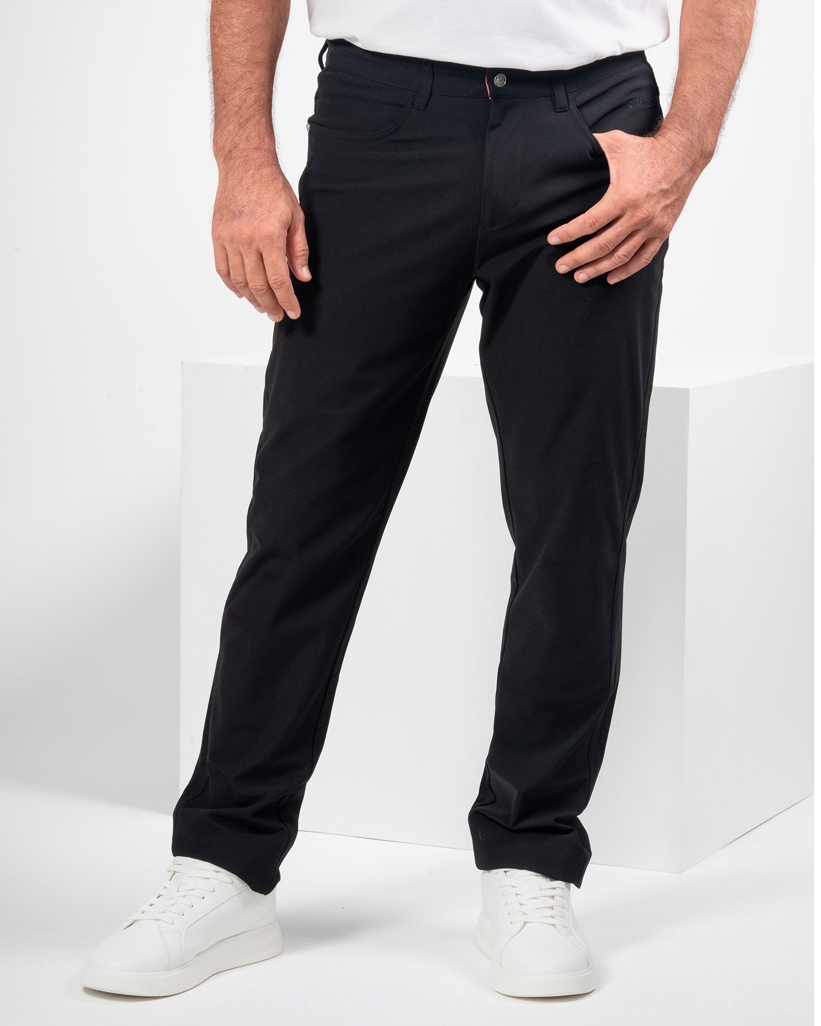 Origen® Pants, Black, front view, Regular fit, Polyester, with 4-way stretch fabric, versatile use