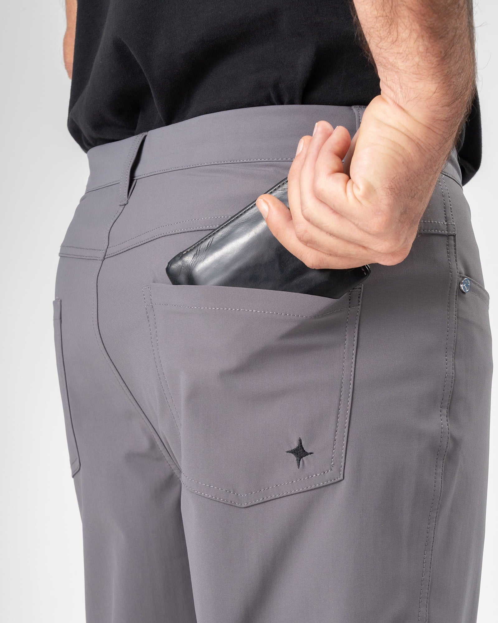 Origen® Pants, Gray, detail, Regular fit, Polyester, with 4-way stretch fabric, versatile use