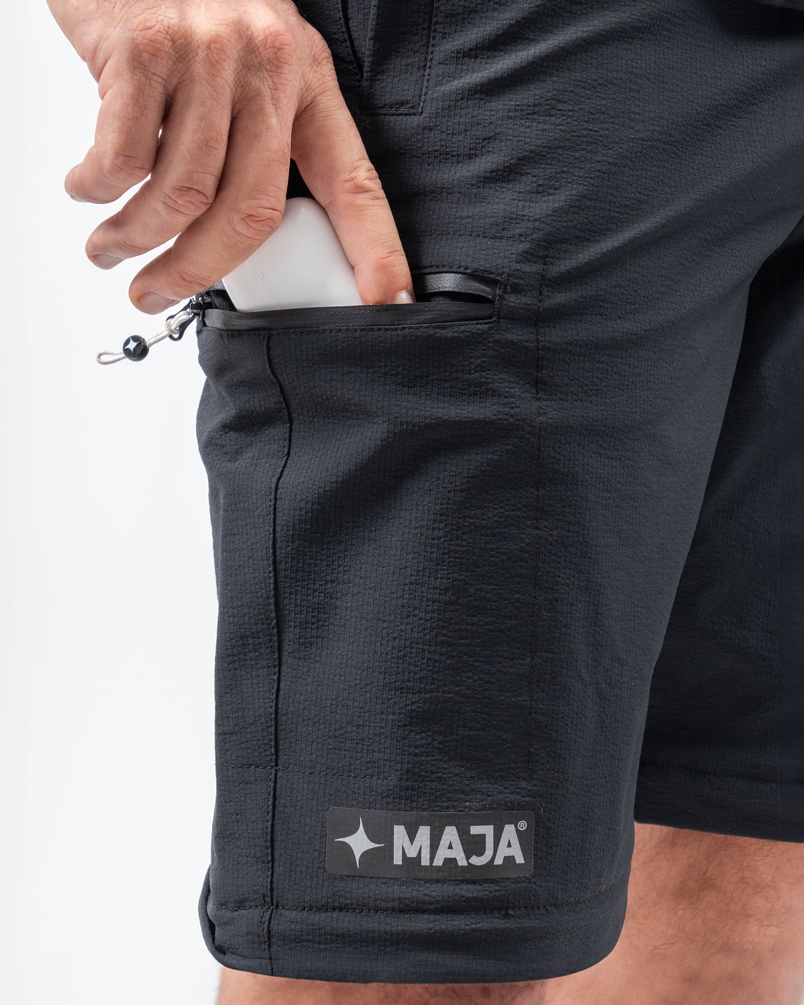 Convertible Pants-Short MAJA®, Black, detail, Regular fit, Polyamide, versatile use