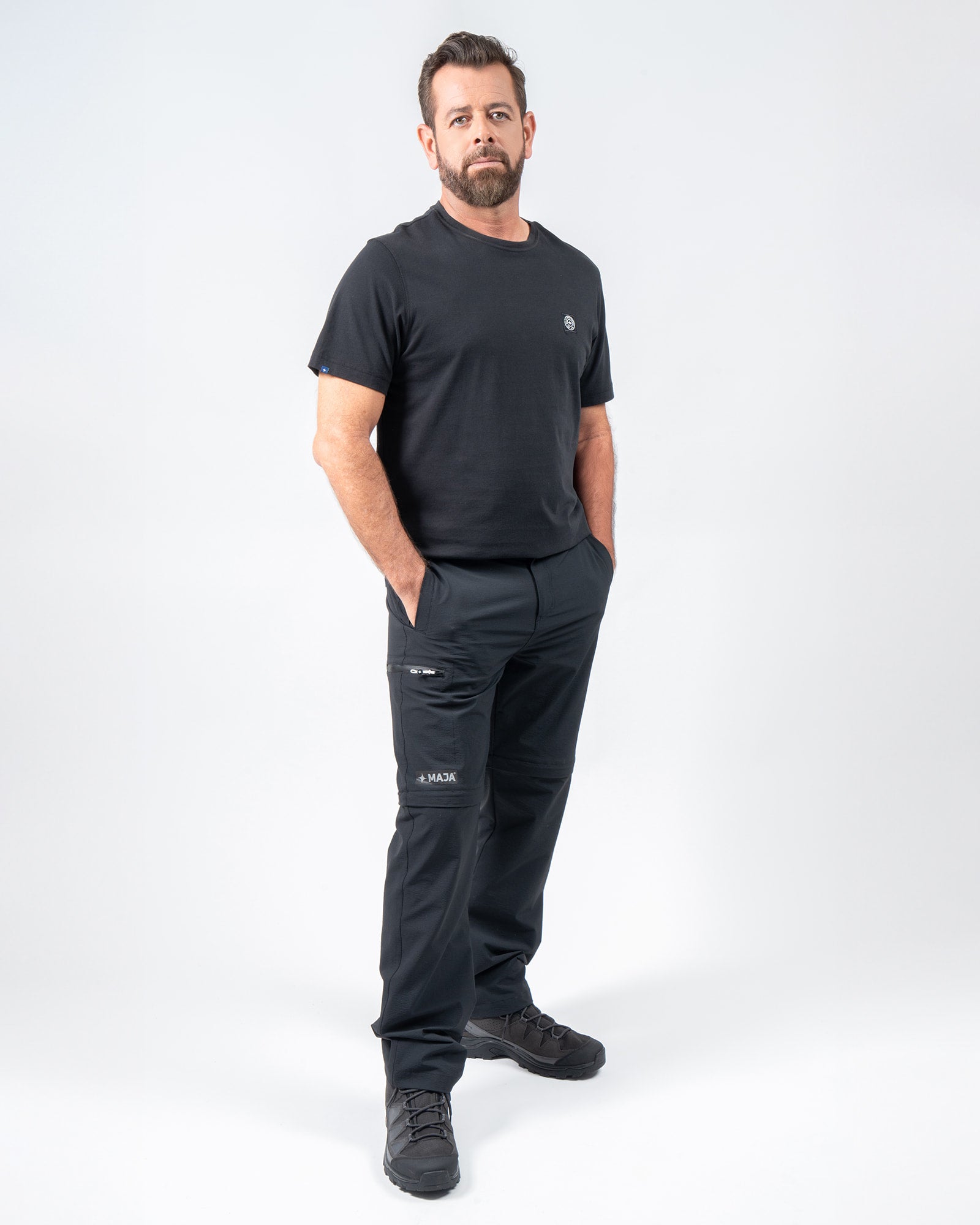 Convertible Pants-Short MAJA®, Black, Regular fit, Polyamide, versatile use