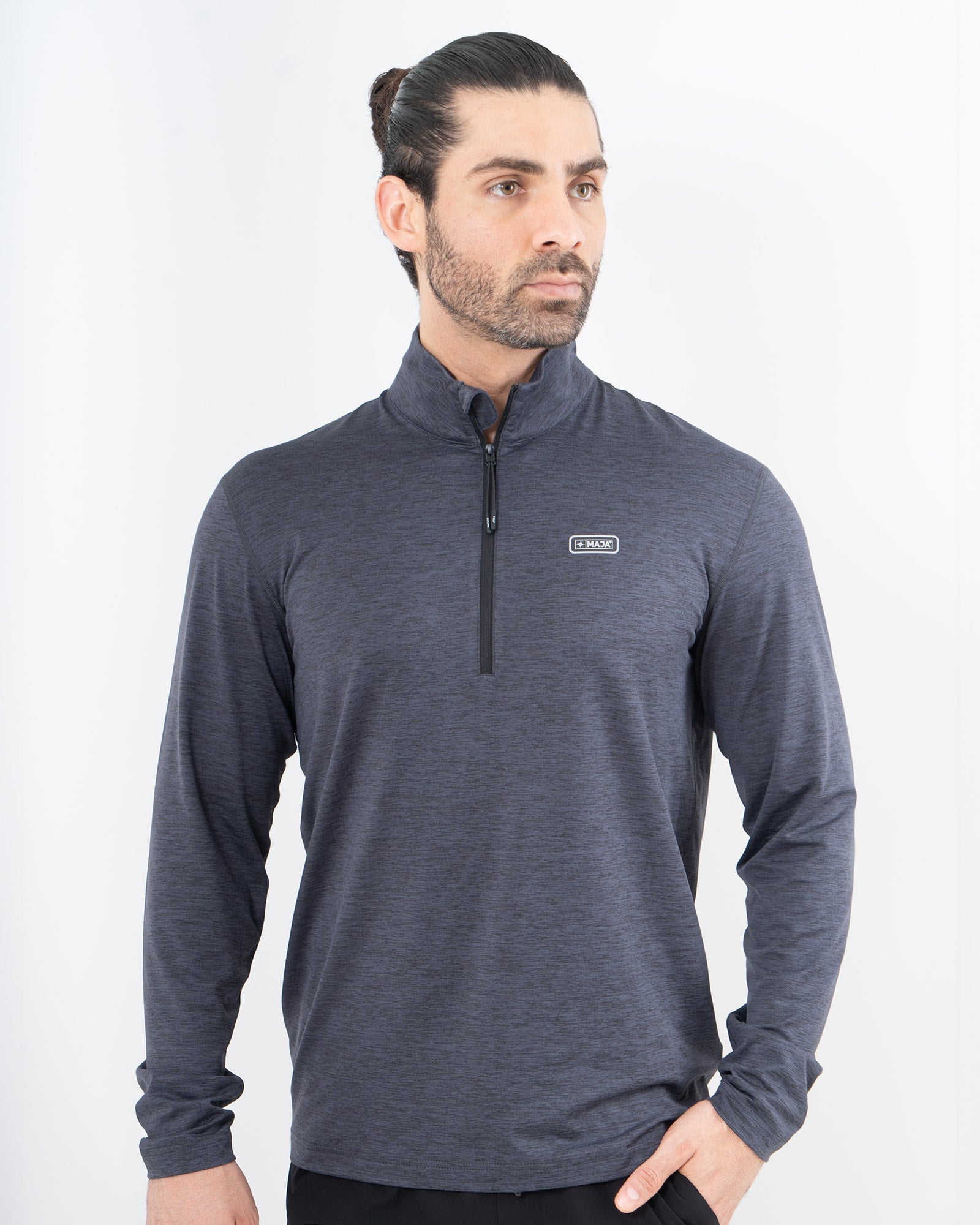Andrews Pullover, Black, front view, Regular fit, Polyester, with 4-way stretch fabric, great for cold weather