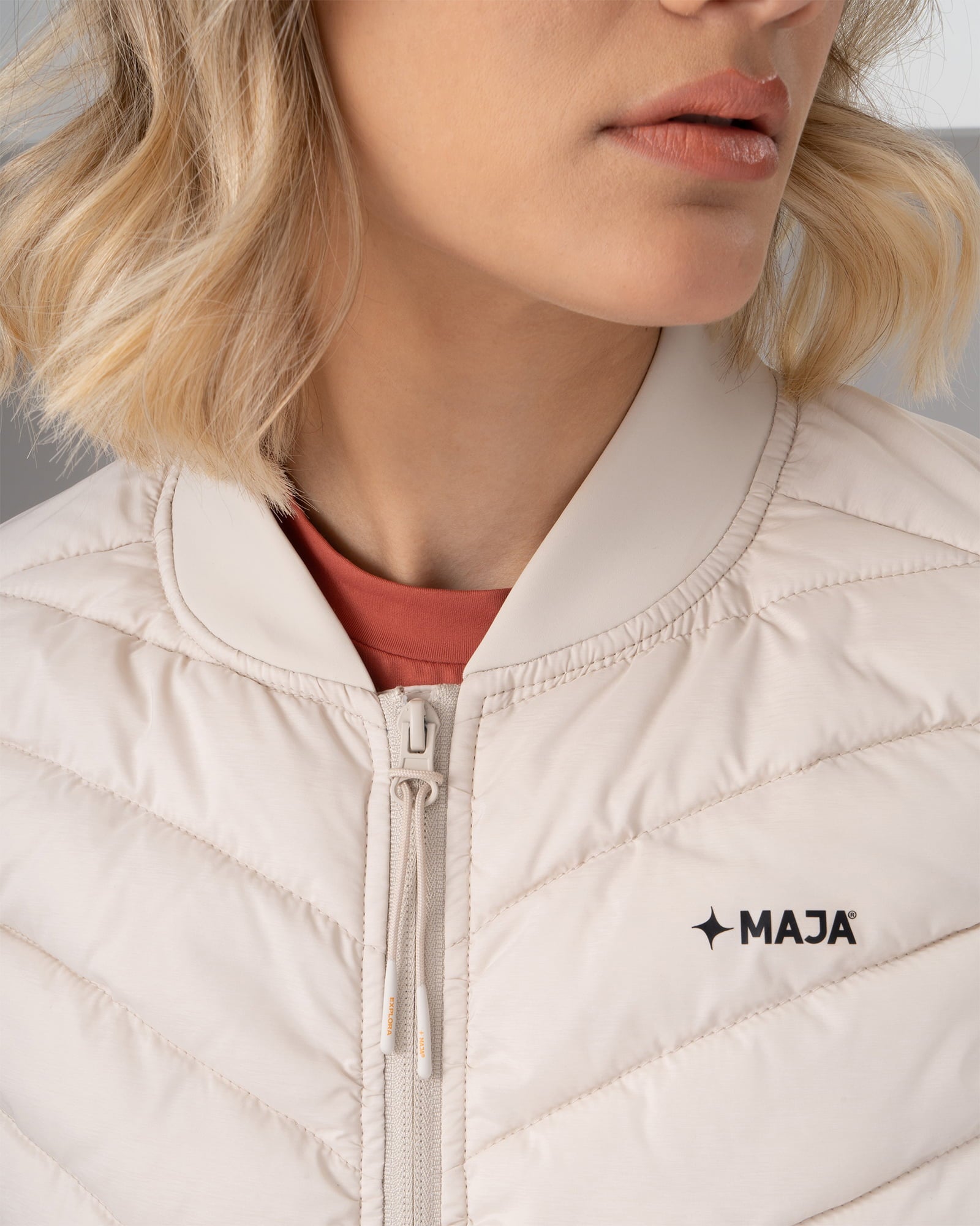 Polar Vest, Cream, detail, Slim fit, Polyester, perfect for casual wear or training