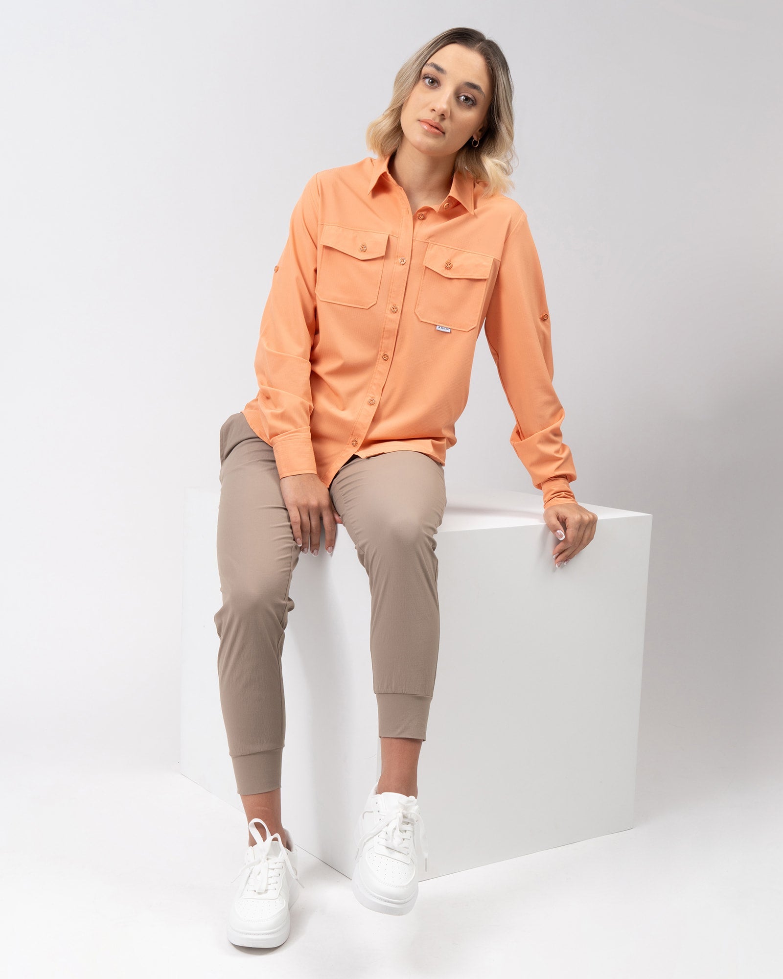 MAJA® Outdoor Signature Shirt, Durazno, Regular fit, Polyester, with ripstop, ideal for office