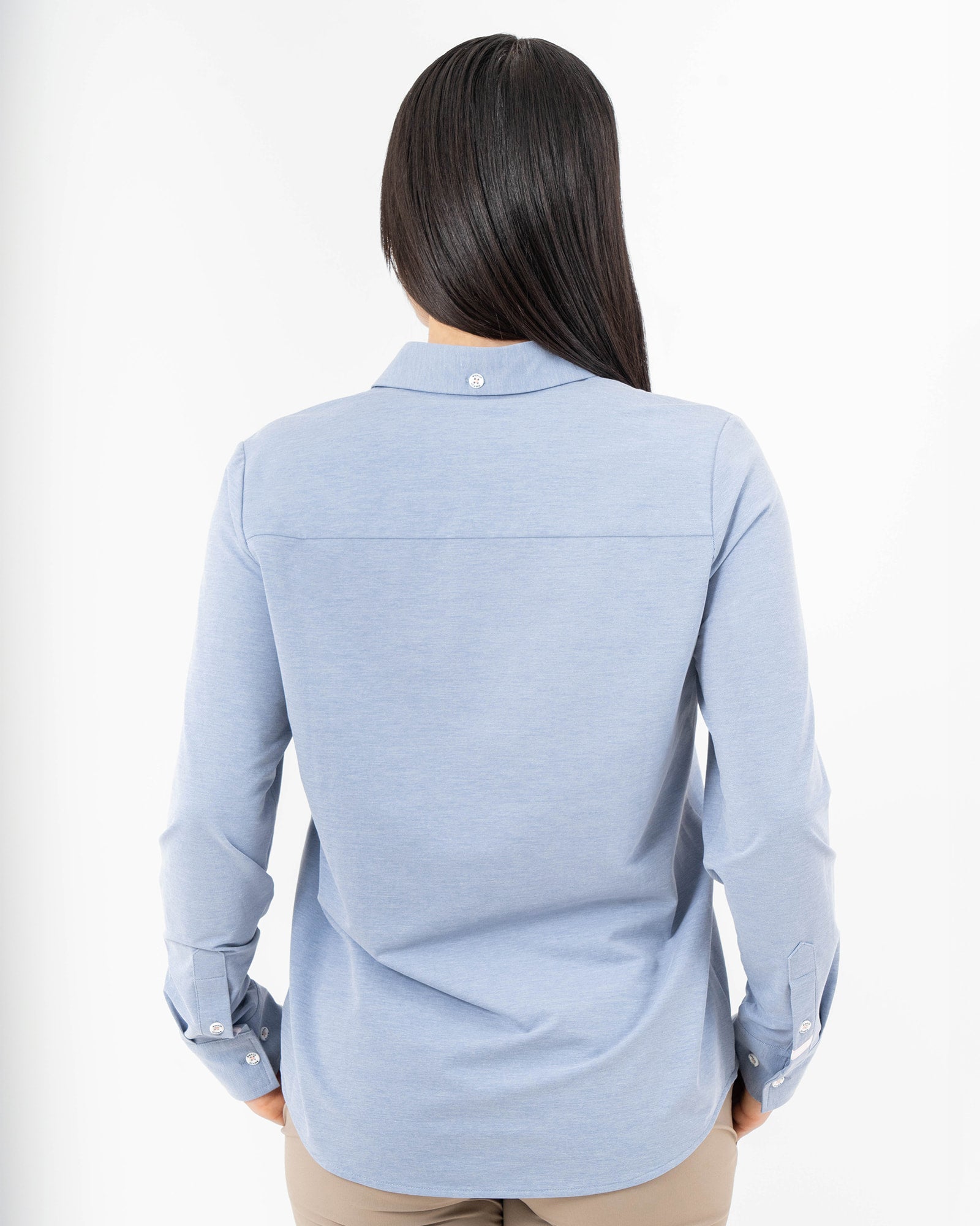 MAJA® Oxford Shirt, Sky Blue, back view, Regular fit, Polyester, ideal for office