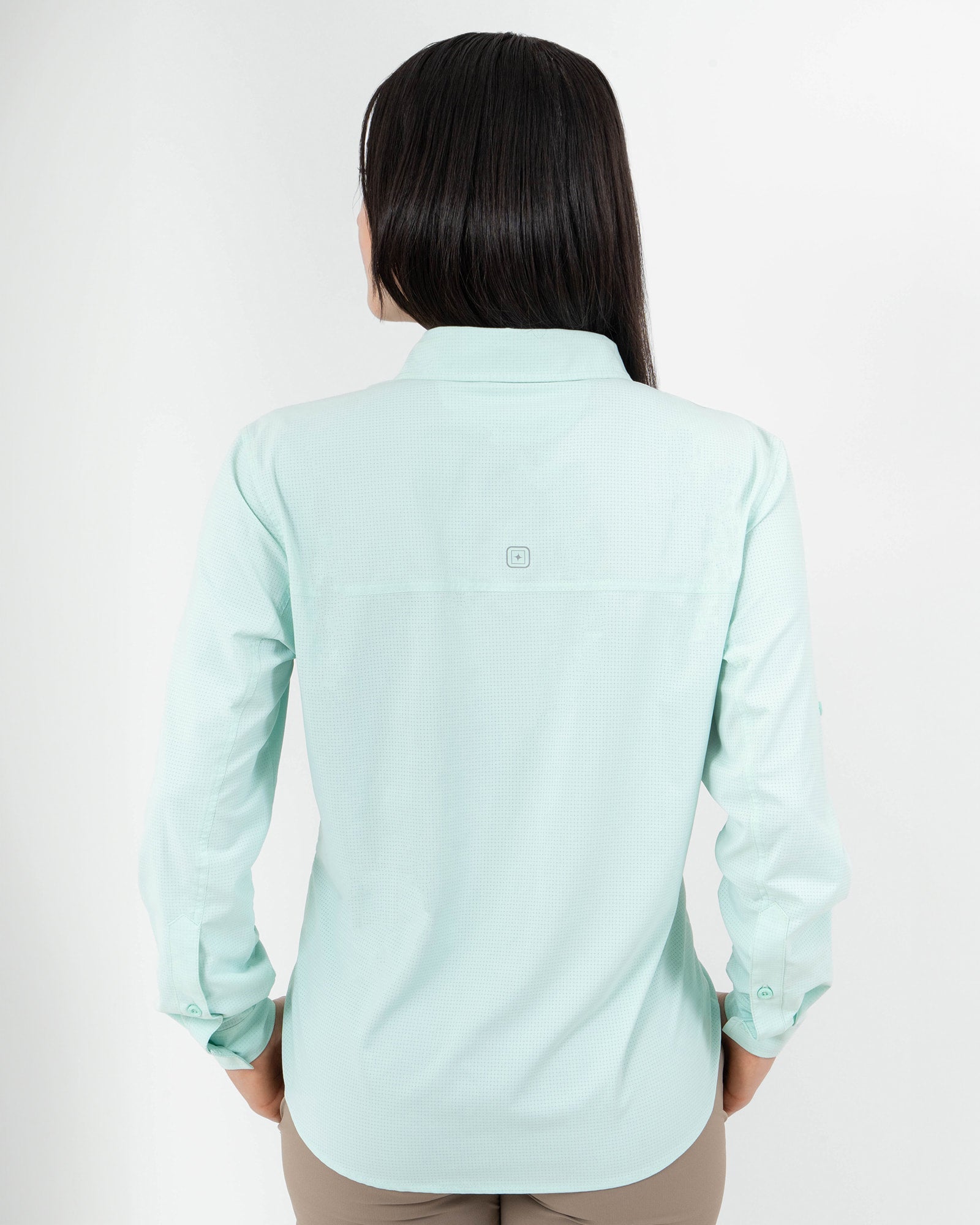 Pescadero Shirt, Verde menta, back view, Relaxed fit, Polyester, ideal for office