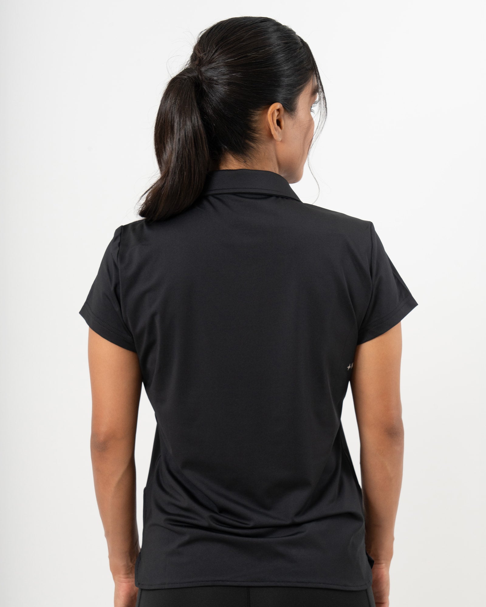 Ocaso Polo, Black, back view, Slim fit, Polyester, versatile use