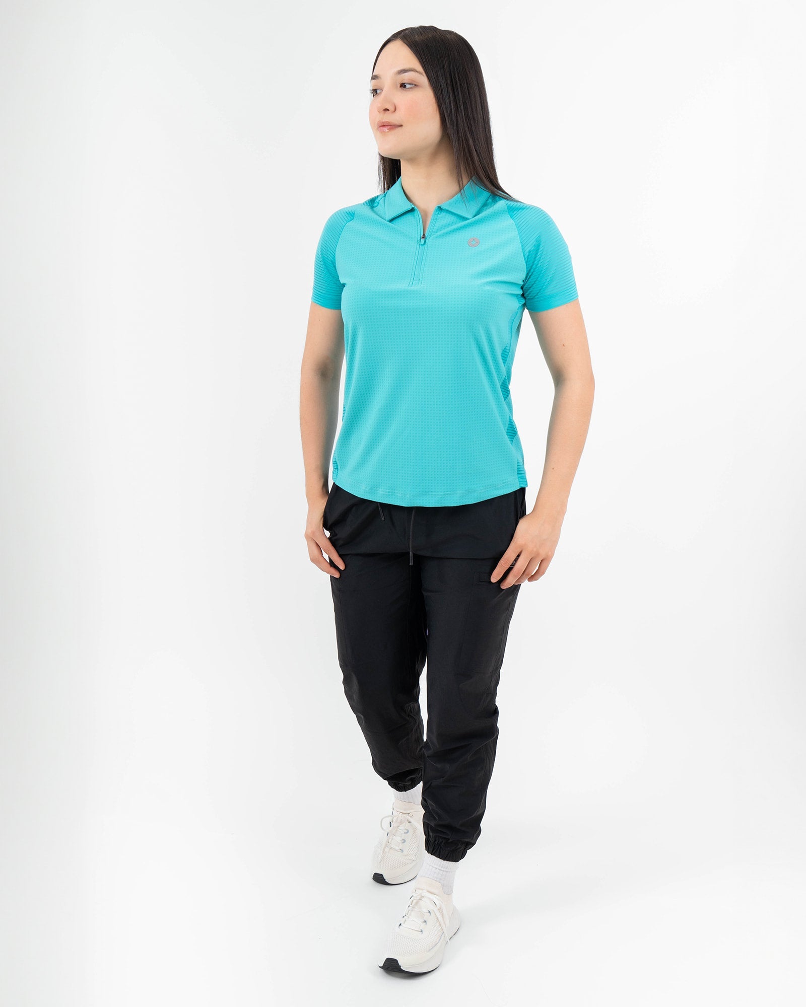 MAJA® Viento Polo, Azul aqua, detail, Slim fit, Polyester, versatile use